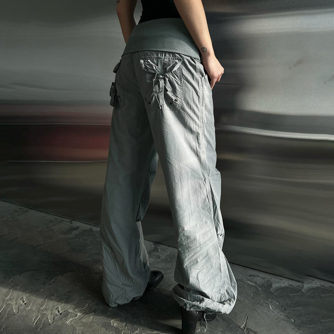 Damen Modische Cargo-Hose mit elastischem Bund und praktischen Taschen EB