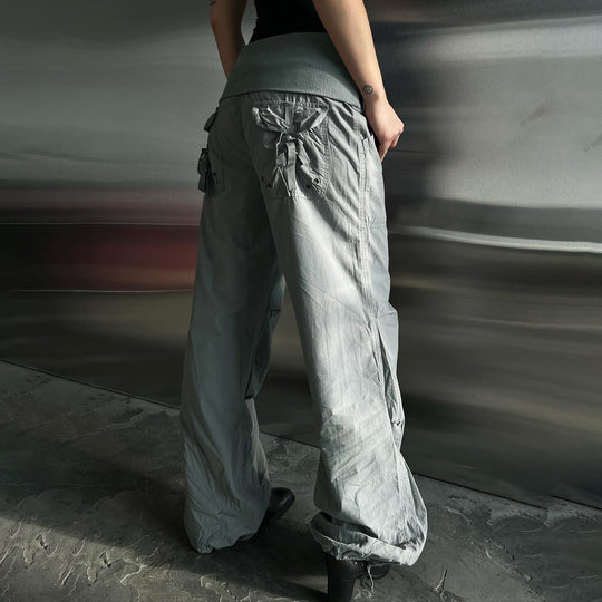 Damen Modische Cargo-Hose mit elastischem Bund und praktischen Taschen EB