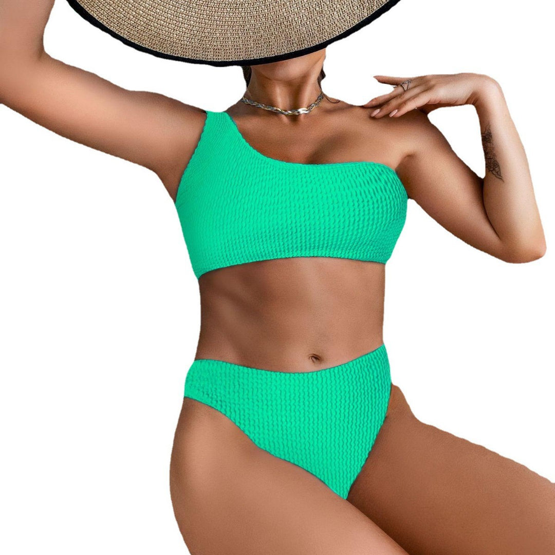 Damen Asymmetrischer Bikini mit Rippstruktur EB