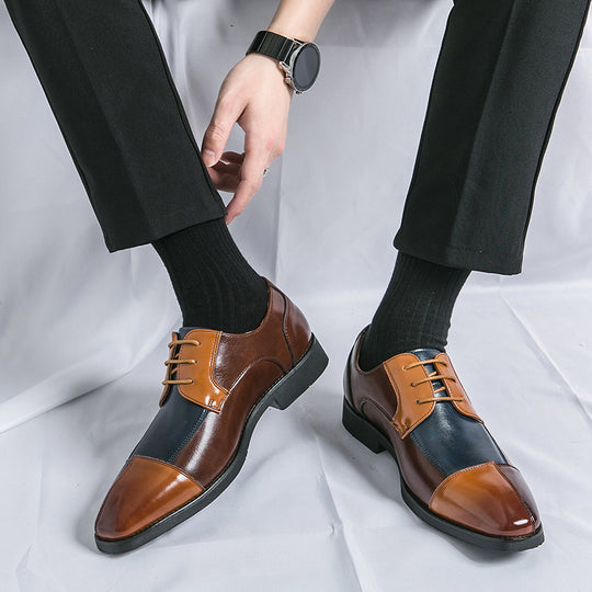 Herren Elegante Halbschuhe mit eleganter zweifarbiger Lederoptik EB