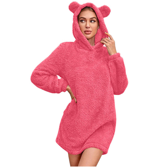 Damen Kuscheliger Hoodie mit Bärenohren EB