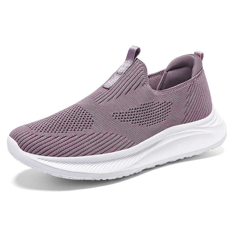 Damen Bequeme Slip-On Sneakers mit atmungsaktivem Obermaterial und dämpfender Sohle EB