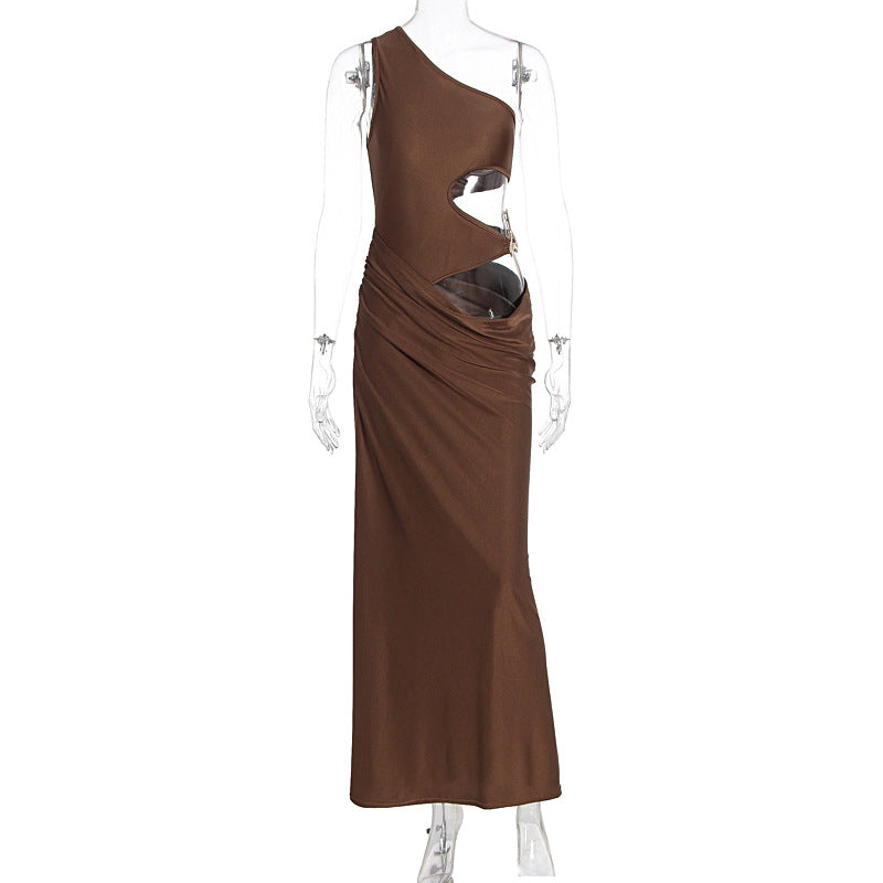 Damen Körperbetontes Maxikleid mit asymmetrischem Schnitt und exklusiven Cut-Out-Details EB