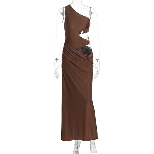 Damen Körperbetontes Maxikleid mit asymmetrischem Schnitt und exklusiven Cut-Out-Details EB