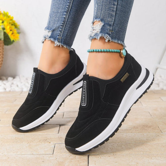 Damen Komfortable Slip-On Sneakers mit dämpfender Sohle und atmungsaktiver Oberfläche EB