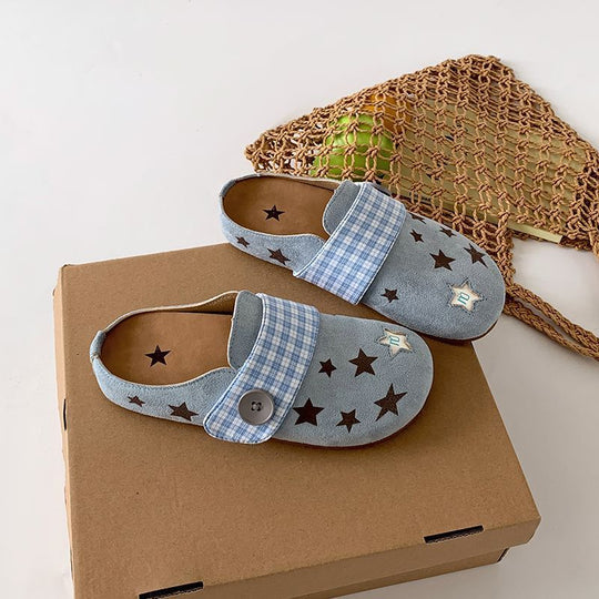 Damen Bequeme Slipper mit Sternenmotiv und verstellbarem Riemen EB