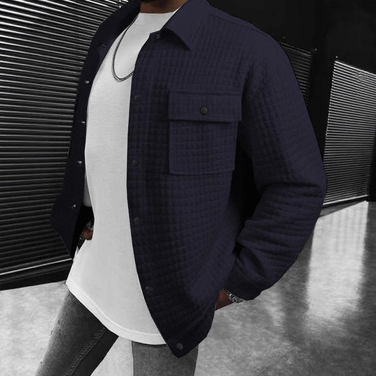 Herren Lässige Überziehjacke mit strukturiertem Design und praktischen Taschen EB