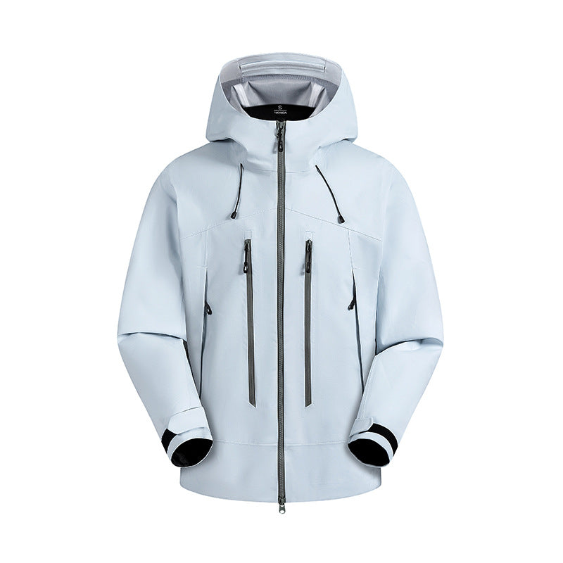 Herren wasserabweisende Funktionsjacke mit verstellbarem Kapuzensystem und mehrfachen Reißverschlusstaschen EB