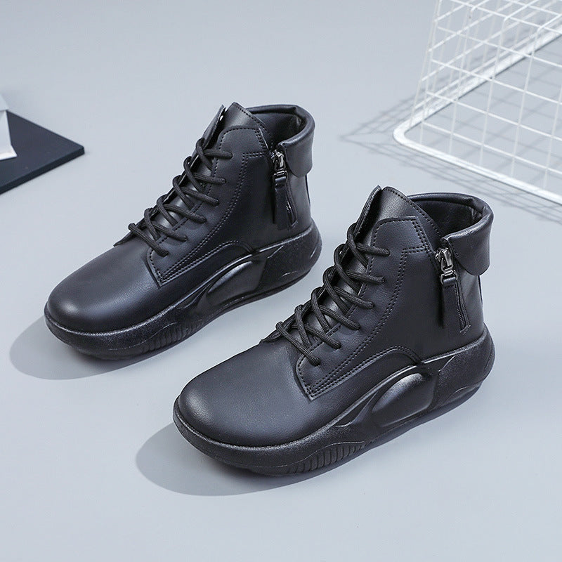 Damen modische High-Top Sneakers mit seitlichem Reißverschluss EB