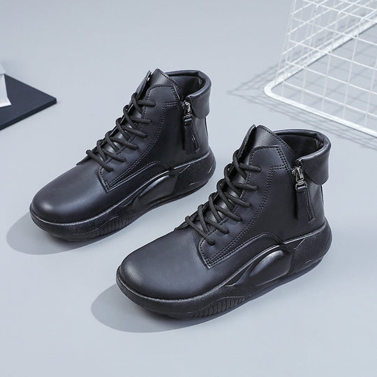 Damen modische High-Top Sneakers mit seitlichem Reißverschluss EB