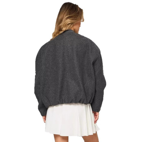 Damen modische Puffjacke mit praktischen Reißverschlusstaschen und elastischen Bündchen EB