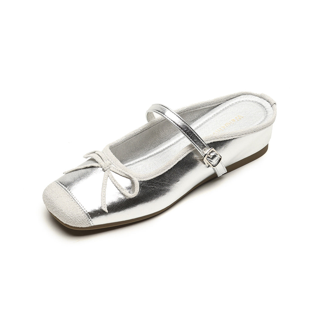 Damen Slingback Ballerinas mit dekorativem Schleifendetail EB