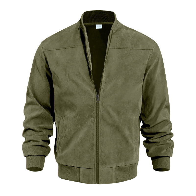 Herren lässige Bomberjacke mit elastischen Bündchen und praktischen Taschen EB