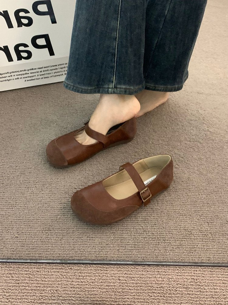 Damen komfortable Ballerinas mit modischem Riemchen und weichem Innenfutter EB