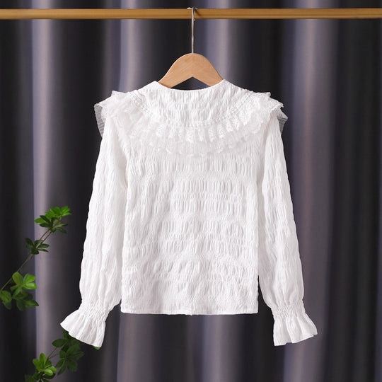 Damen Bluse mit voluminösem Rüschenkragen EB