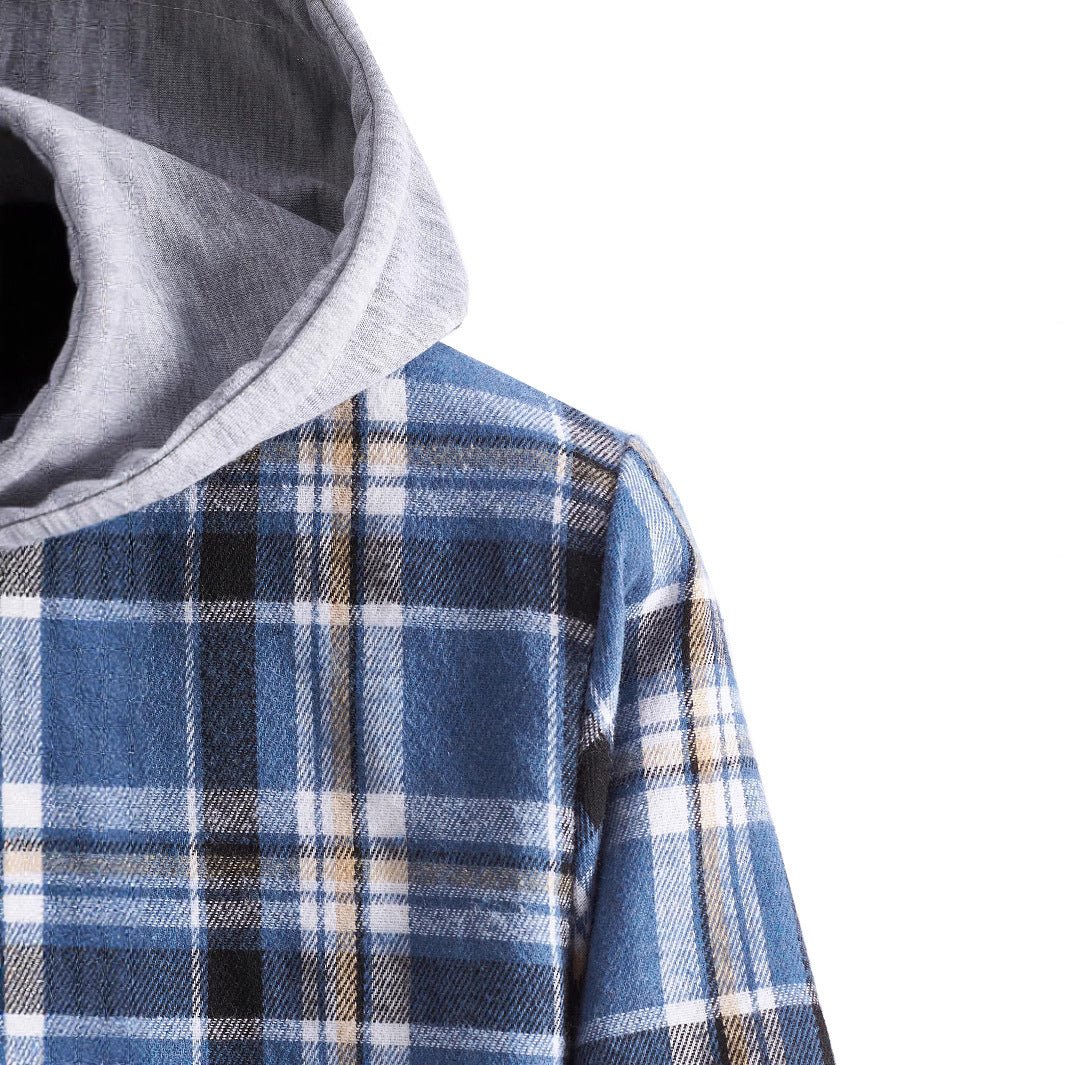 Herren Flanellhemd mit integrierter Kapuze EB