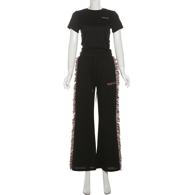 Damen Freizeitanzug mit fransigen Details EB