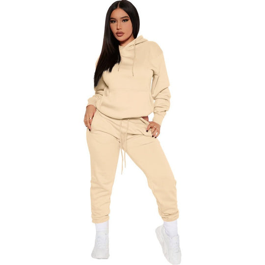 Damen nan zweiteiliges Lounge-Set mit Kapuzenpullover und High-Waist Jogginghose aus weichem French Terry EB