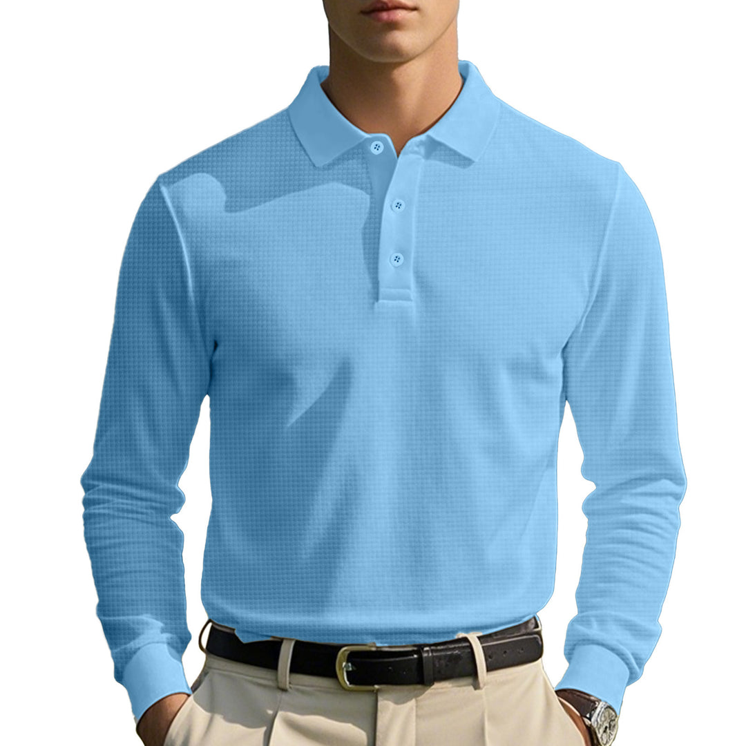 Herren Langarm-Polohemd mit sportlichem Schnitt und atmungsaktiven Materialien EB