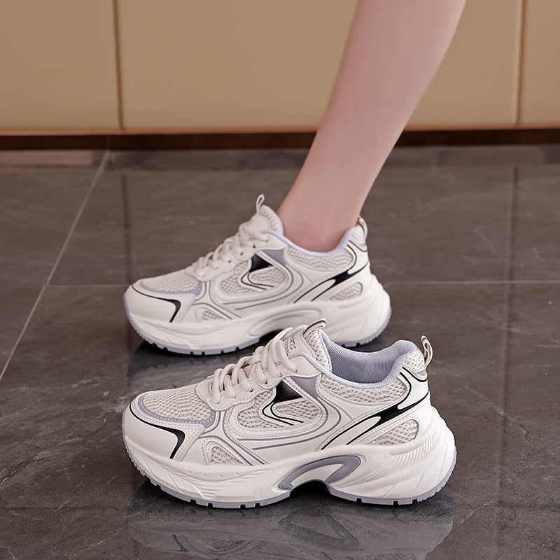 Damen Sportliche Sneakers mit stoßdämpfendem Obermaterial und atmungsaktiver Mesh-Oberfläche EB
