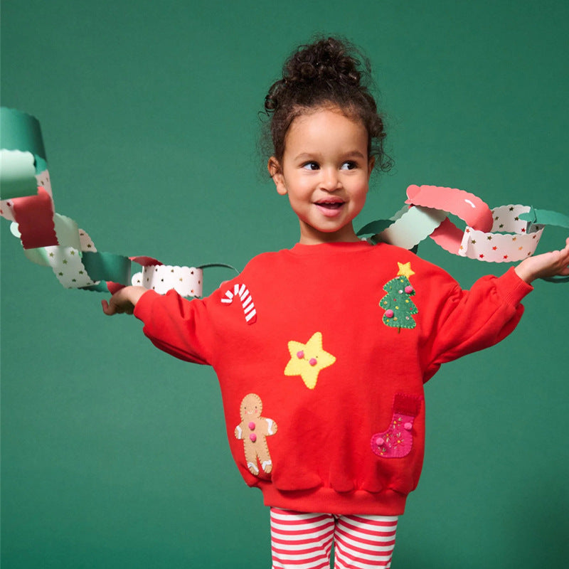 Kinder Sweatshirt mit festlichem Weihnachtsdesign EB
