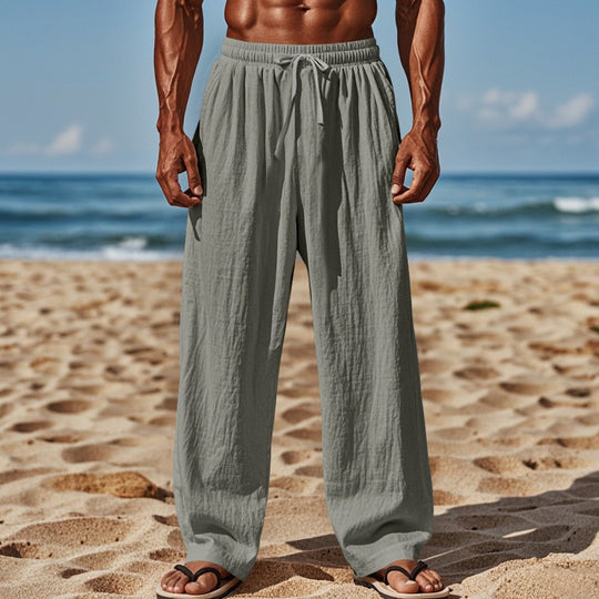 Herren lockere Strandhose mit elastischem Bund und seitlichen Eingrifftaschen EB