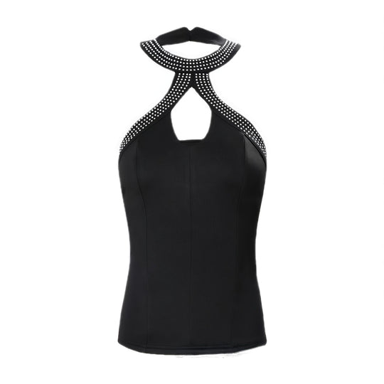 Damen Elegantes Oberteil mit Strassverzierungen EB