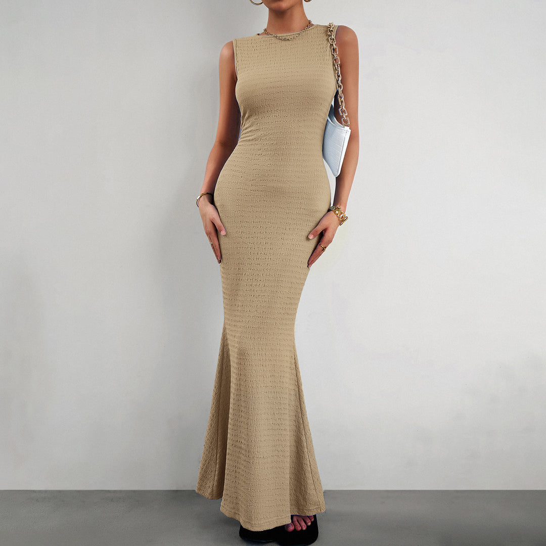 Damen Elegantes figurbetontes Abendkleid mit Fließendem Saum EB