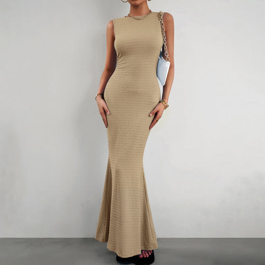 Damen Elegantes figurbetontes Abendkleid mit Fließendem Saum EB
