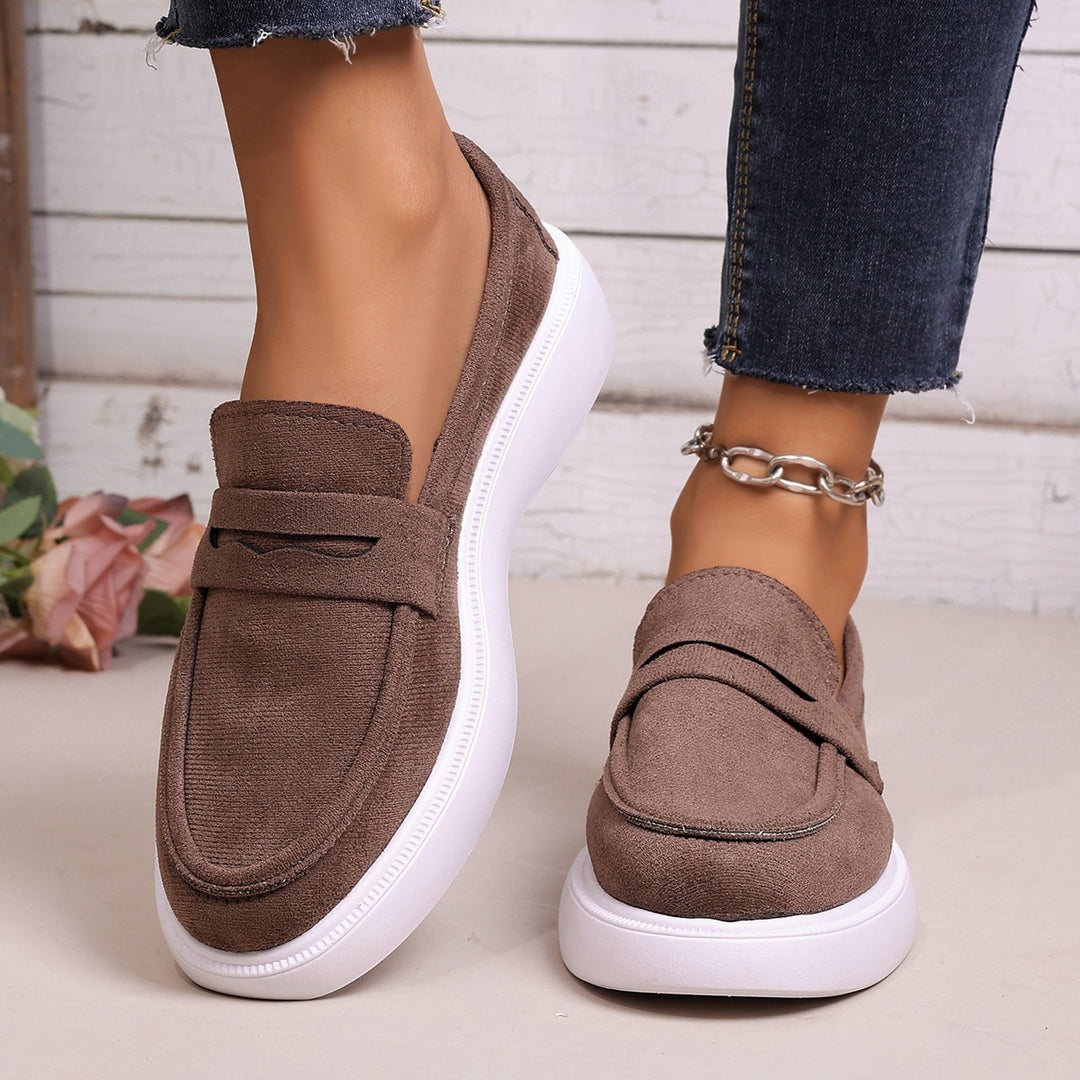 Damen Bequeme Slip-On Mokassins mit modischer Sohle EB