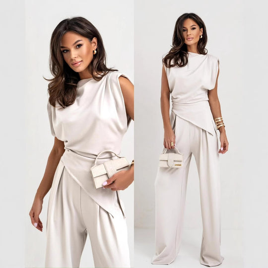 Damen eleganter Jumpsuit mit asymmetrischem Schnitt und hochmodernem Design EB