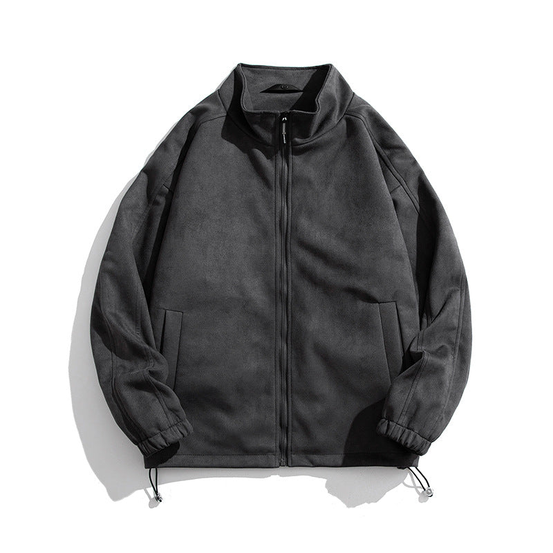 Damen sportliche Fleece-Jacke mit hohem Kragen und seitlichen Reißverschlusstaschen EB