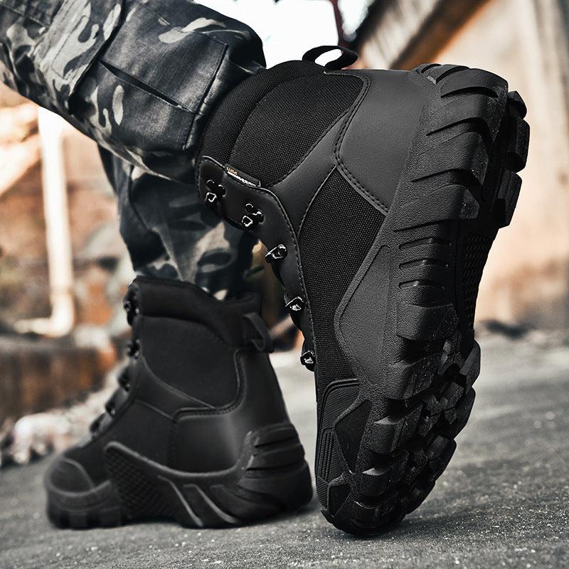 Herren taktische Stiefel mit verstärktem Knöchelschutz und rutschfester Sohle EB