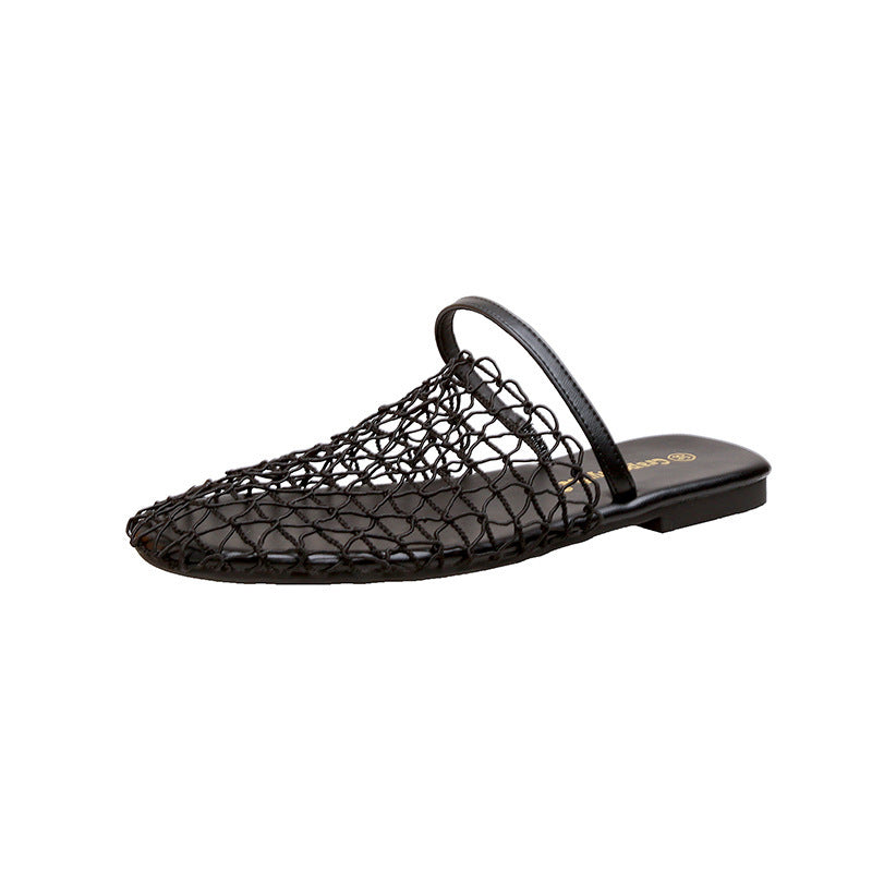 Damen offene Mules mit netzartigem Design und komfortablem Fußbett EB