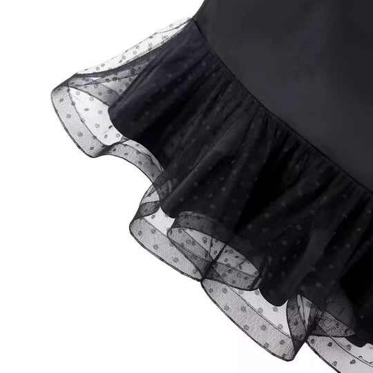 Damen eleganter Bleistiftrock mit voluminösem Tüllsaum EB