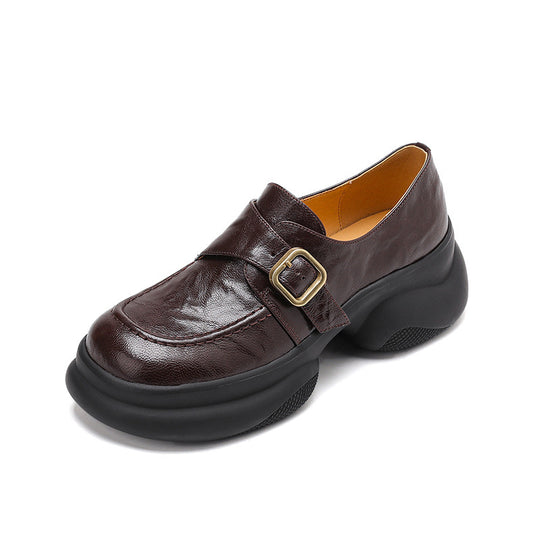 Damen Mokassins mit elegante Schnalle und komfortabler Plattformsohle EB