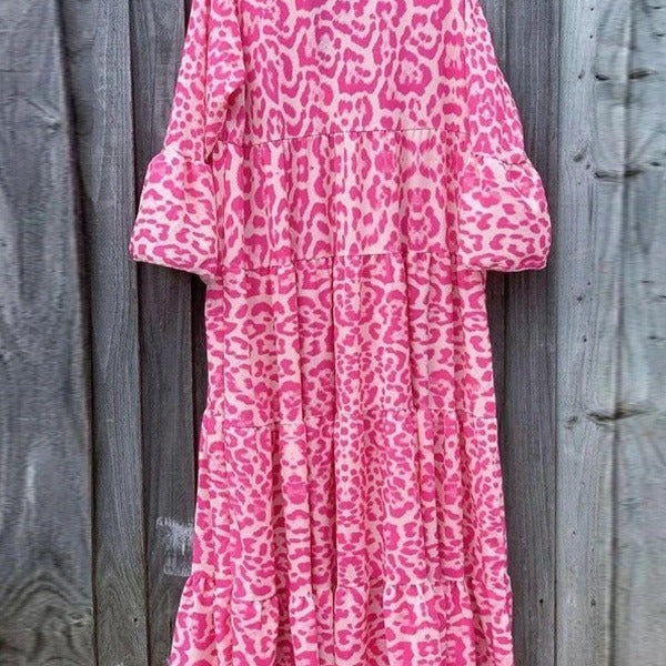 Damen Maxikleid im eleganten Leoprint EB