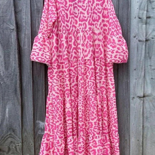 Damen Maxikleid im eleganten Leoprint EB