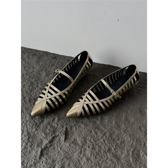 Damen Riemchen Ballerinas mit transparentem Design EB