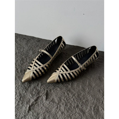 Damen Riemchen Ballerinas mit transparentem Design EB