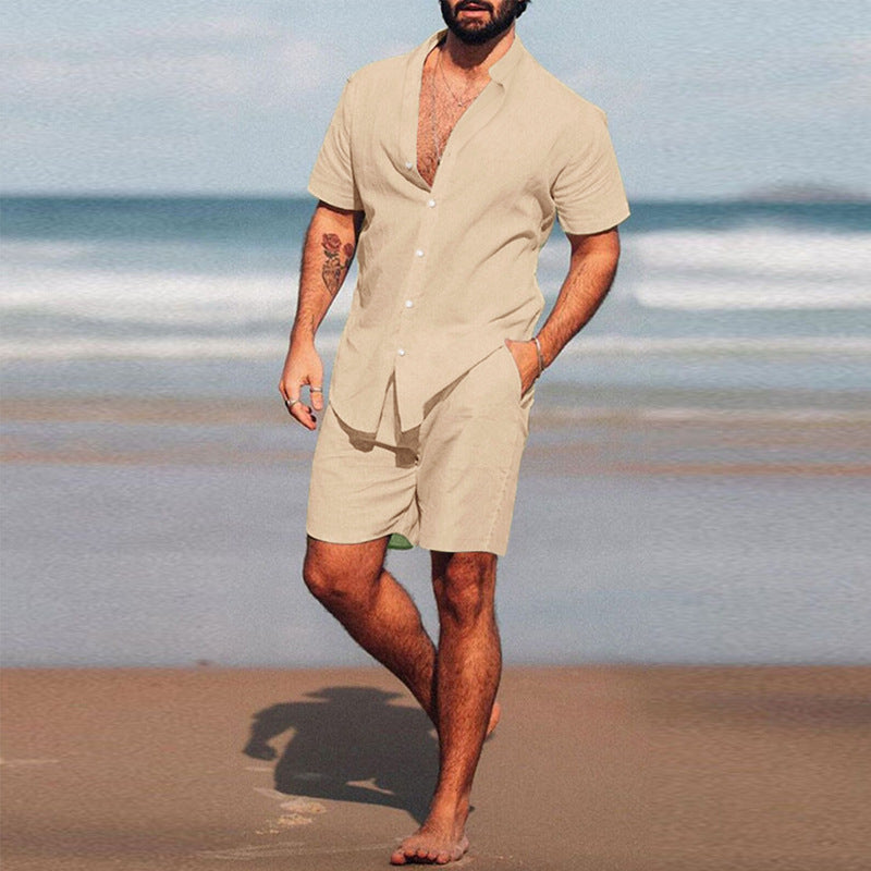 Herren lässiges Kurzarmhemd und Shorts Set EB