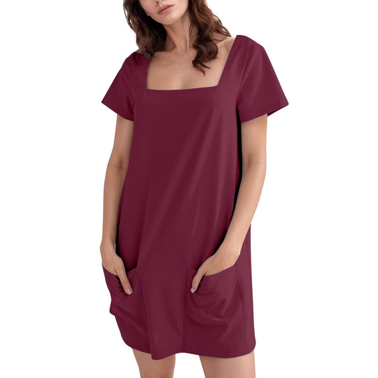 Damen Bequemes Freizeitkleid mit Taschen EB