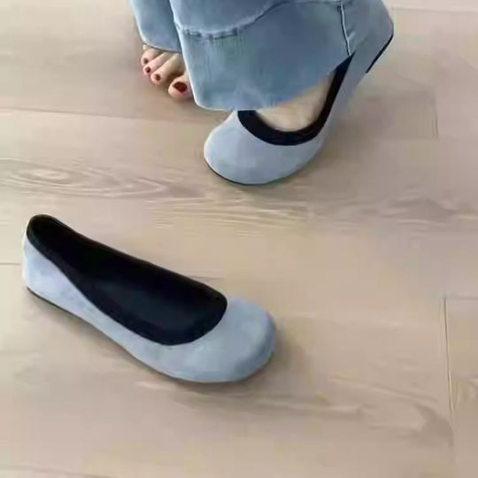 Damen Ballerinas mit modischem Leopardenmuster und bequemer Sohle EB
