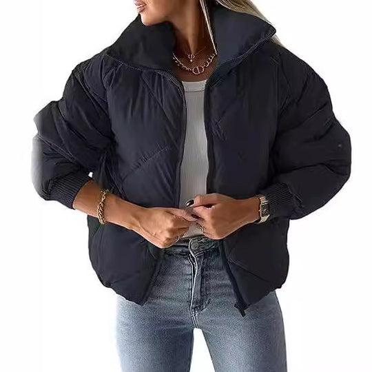 Damen Wärmeisolierte Steppjacke mit hohem Kragen und elastischen Bündchen EB