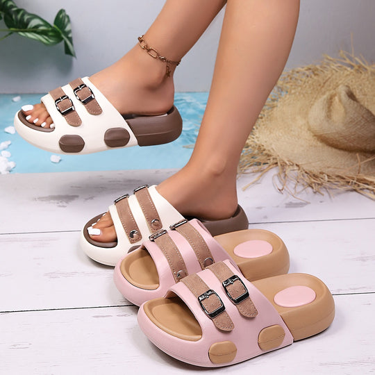 Damen Komfortable und stilvolle Clogs mit verstellbaren Riemen EB