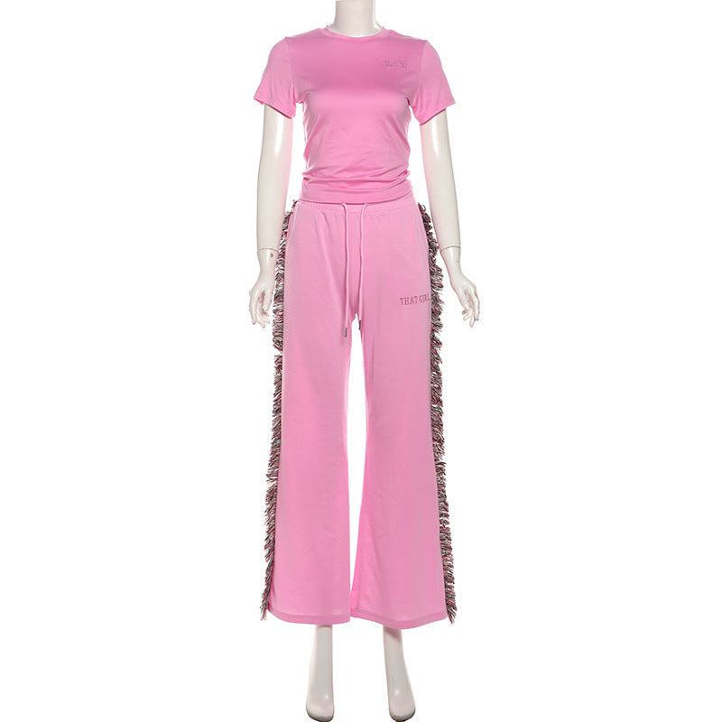 Damen Freizeitanzug mit fransigen Details EB