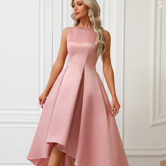 Damen Asymmetrisches Abendkleid aus satin mit Faltenwurf EB