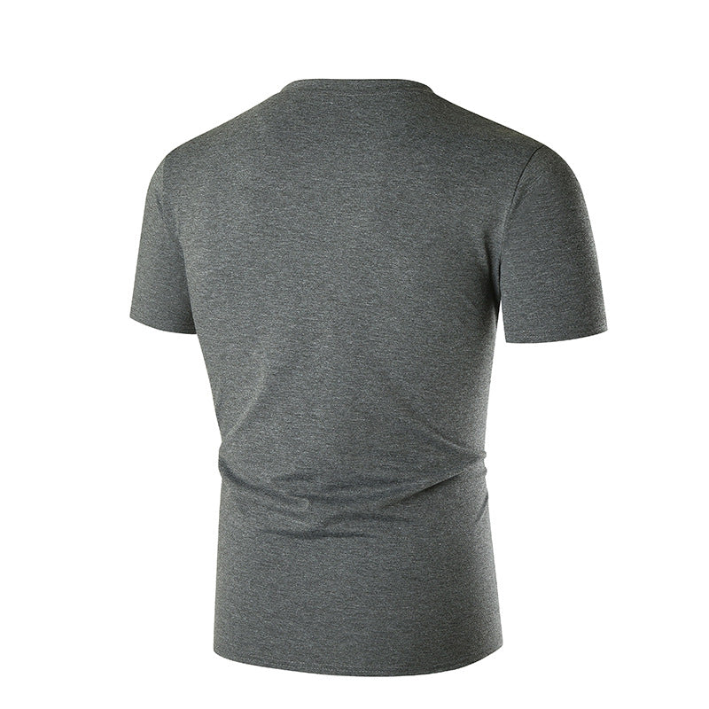 Herren V-Ausschnitt T-Shirt mit Brusttasche und figurbetonter Passform EB