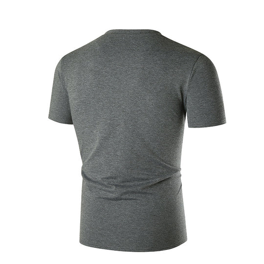 Herren V-Ausschnitt T-Shirt mit Brusttasche und figurbetonter Passform EB