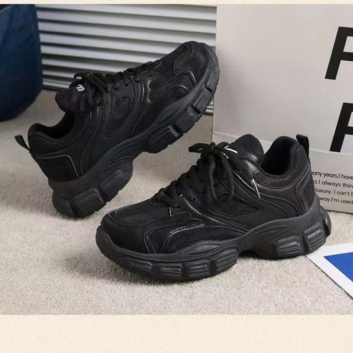 Damen Bequeme Sport Sneakers mit dicker Sohle EB